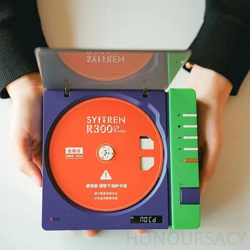 Fashion Syitren R300 CD Player Retro Portable Wireless Support Earphone Optical Output Bluetooth HIFI Album Player Music Walkman