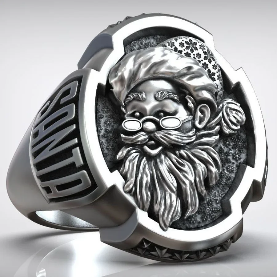 18g Santa Claus Christmas Saint Nicholas Believe Rings Real Customized 925 Solid Sterling Silver Rings Many Sizes 6-13