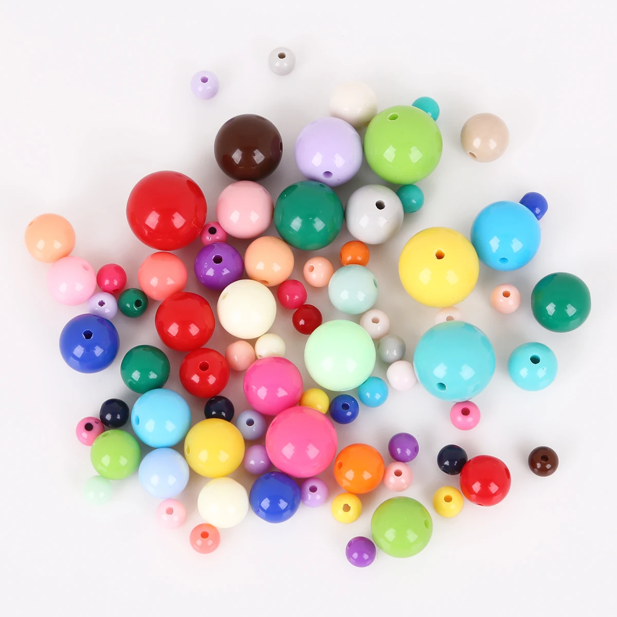 11-440pcs Mixed Beads Acrylic Round Beading Solid Color beads Gift for Girl DIY Bead Charm Necklace Bracelet Jewelry Accessories