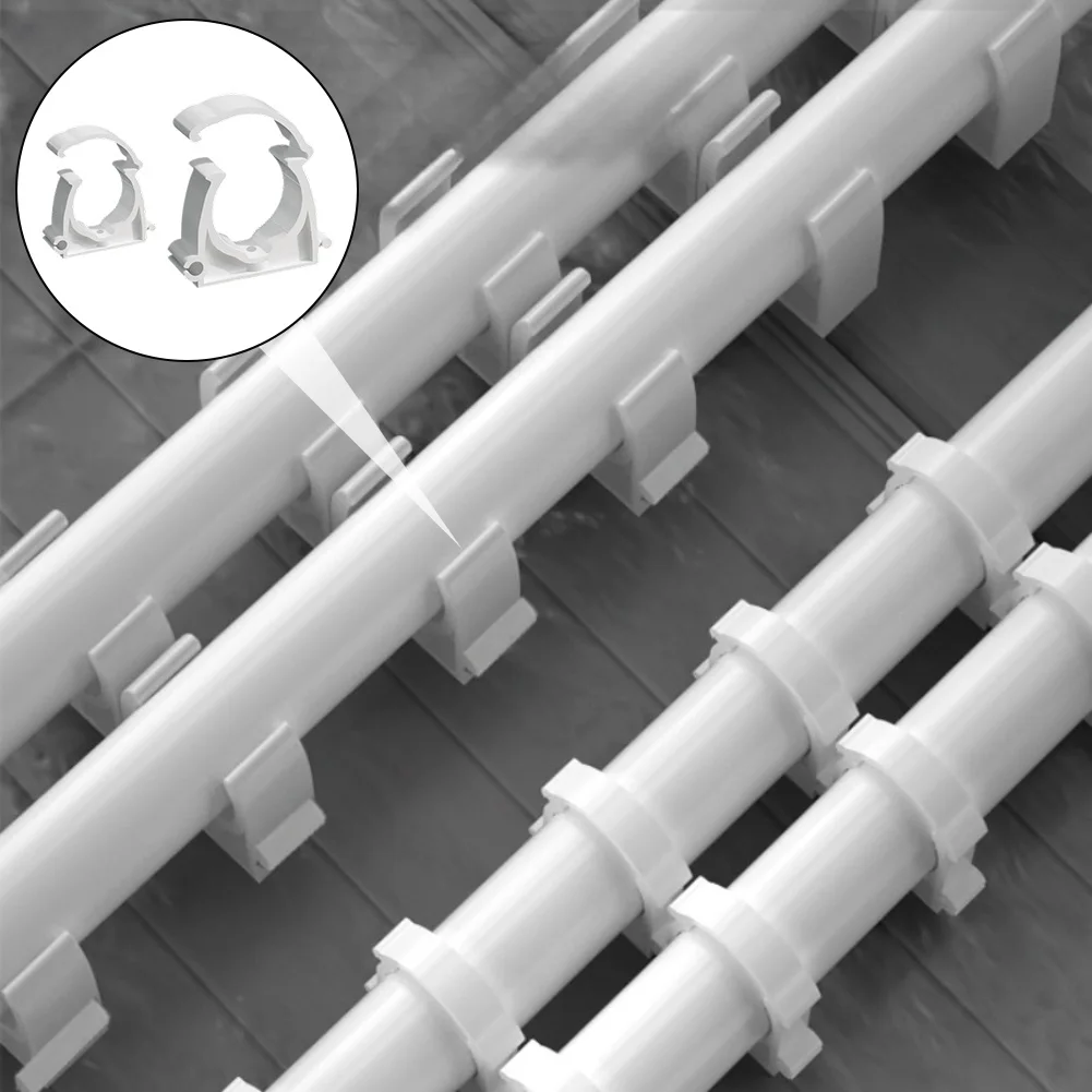 50pcs White U-Shaped Pipe Clips For Securing Drainage Hoses And Air Pipes, 20mm/25mm Fixed Buckle Pipe Fittings