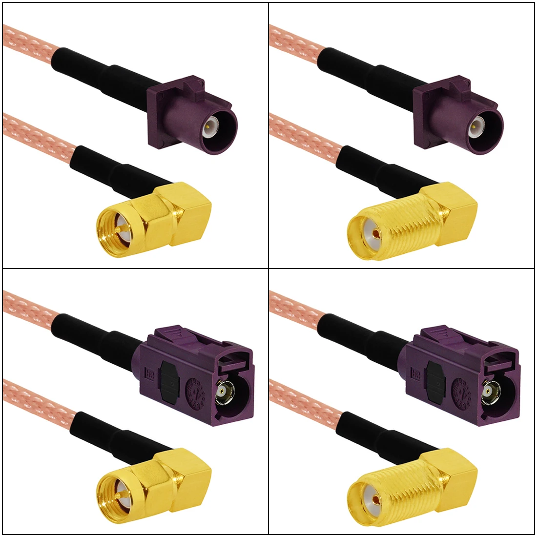 Fakra D Type Male Female Purple To SMA Plug Jack Pigtail Cable Adapter RG316 15cm /30cm/50cm/100cm Wholesale NEW for GPS