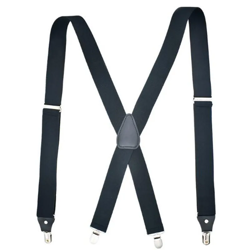 35/25/20mm Wide Men Suspenders High Elastic Adjustable 4 Strong Clips Suspender Heavy Duty X Back Trousers Braces