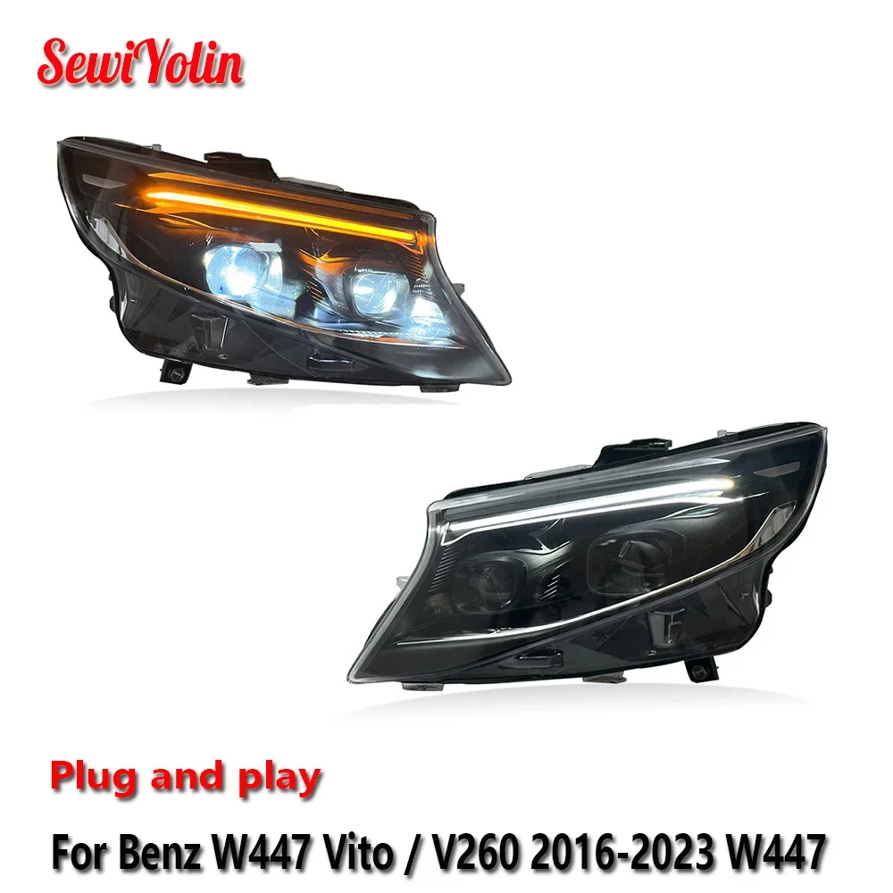 

Car Accessories led Headlights Lamps For Benz Vito / V260 W447 V-Class 2016-2023 LED Auto Headlight Assembly Plug and Play