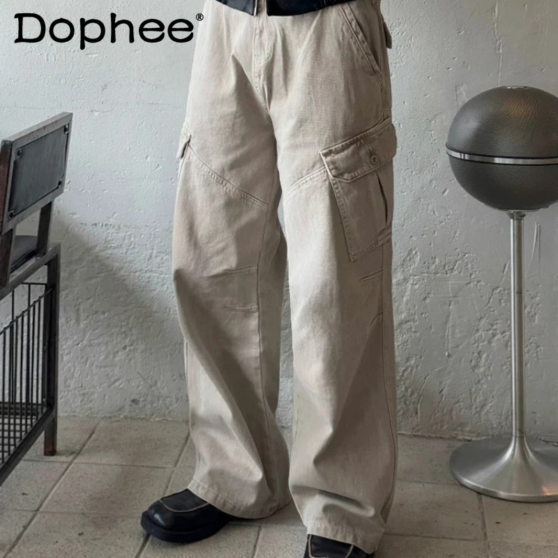 

Fashion Tooling Jeans Men's 2026 Spring New Straight Wide-leg Denim Pants Male Stylish Simple Comfort Solid Color Denim Trousers