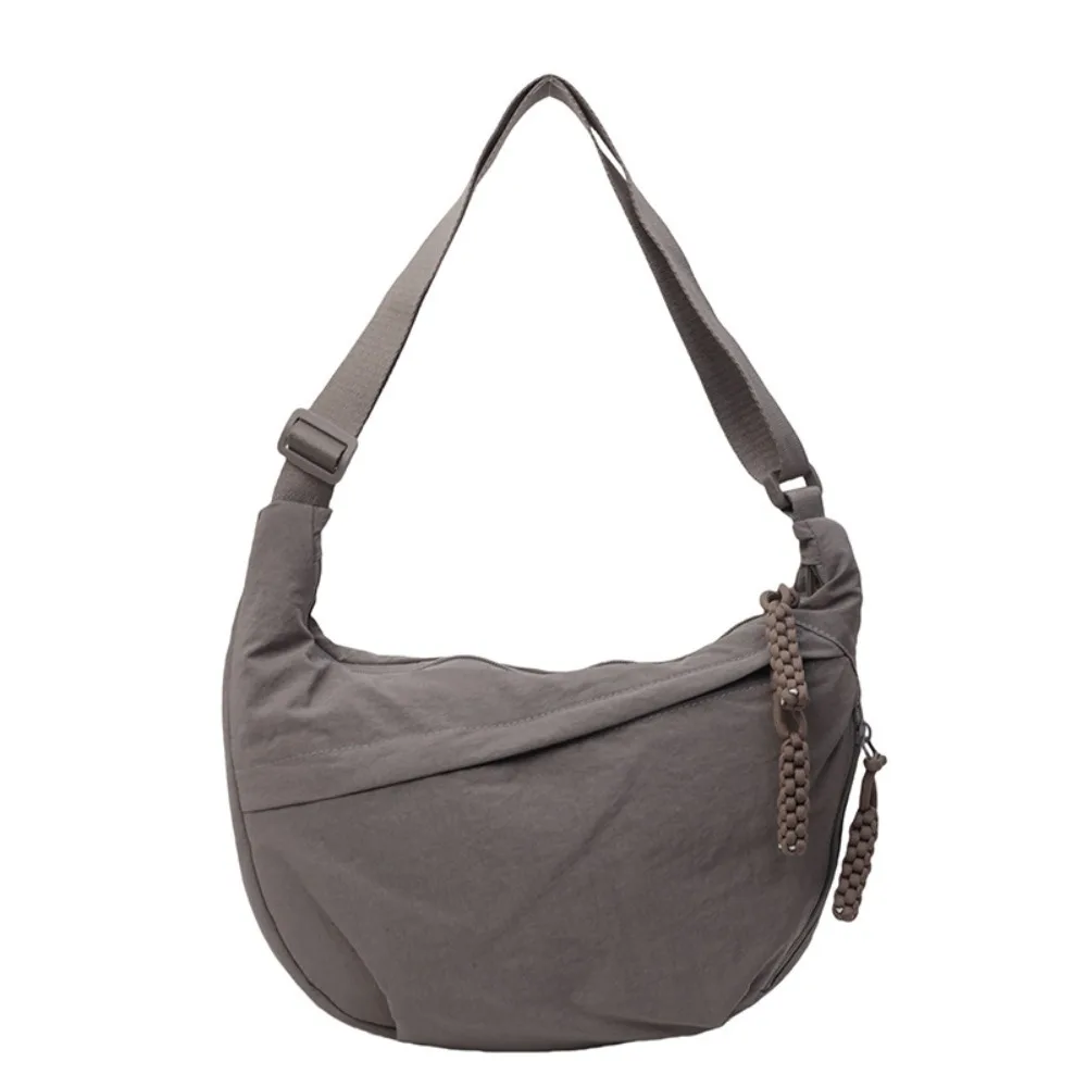 New Fashion Canvas Crossbody Bags Korean Simplified Shoulder Bag Large Capacity Sports Hobos Bag Solid Color Dumpling Bag