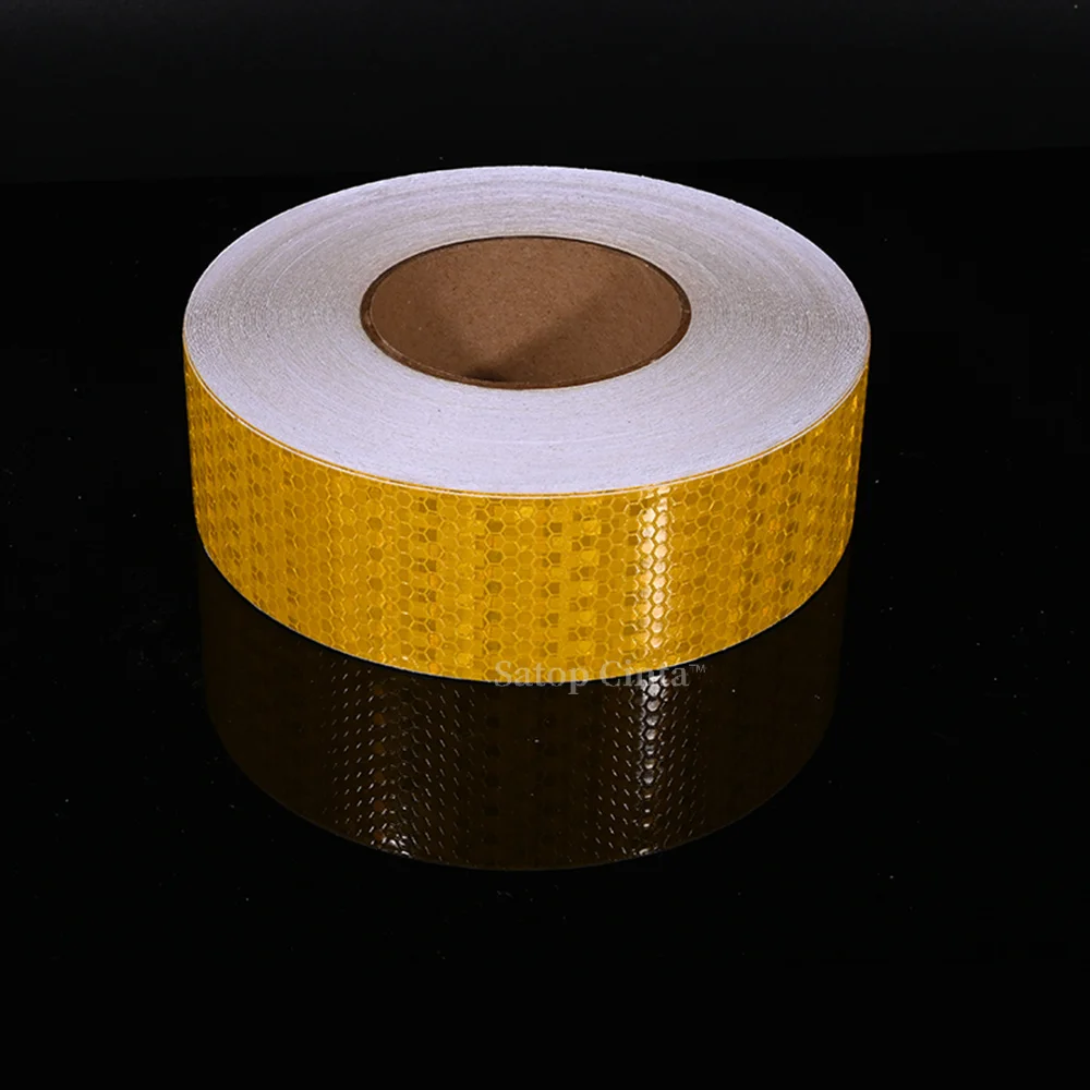 5cmx50m Honeycomb Yellow Reflective Safety Tape With Shiny Star Reflector Sticker Strong Adhesive Retro Reflect Tape For Vehicle