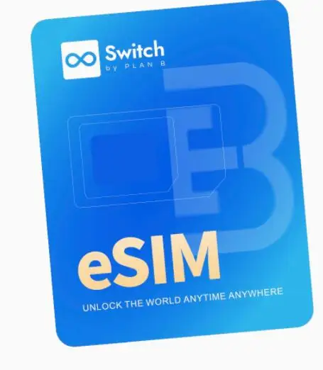 Switch by PlanB, Physical ESIM Card, Travel and Business Trip, Convert to SIM, Unlimited Write