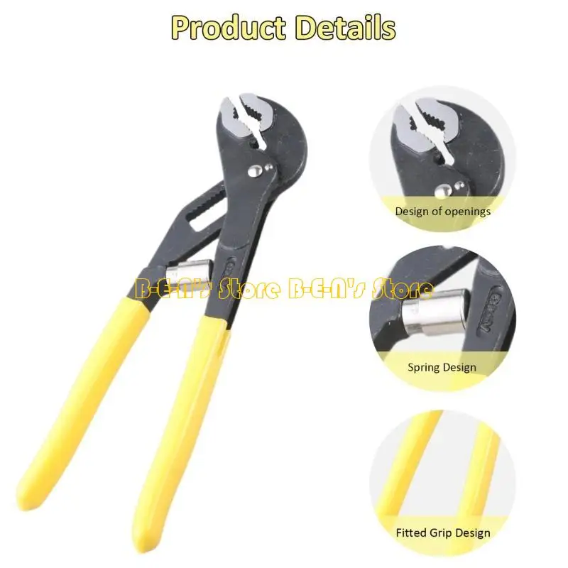 Y1AD Water Pump Pliers 8/10/12inch Grooves Slip Joint Quick Adjustment Pliers