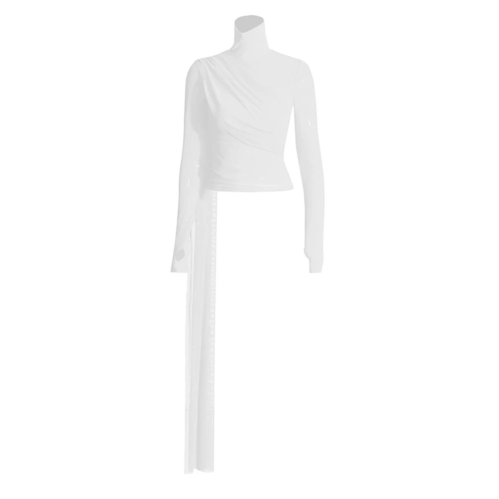 Kelly Draped Turtleneck Top