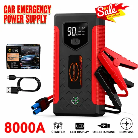 Power Bank 12V Car Battery Jump Starter Portable Charger Petrol Diesel Auto Starting Device Booster Emergency Starter