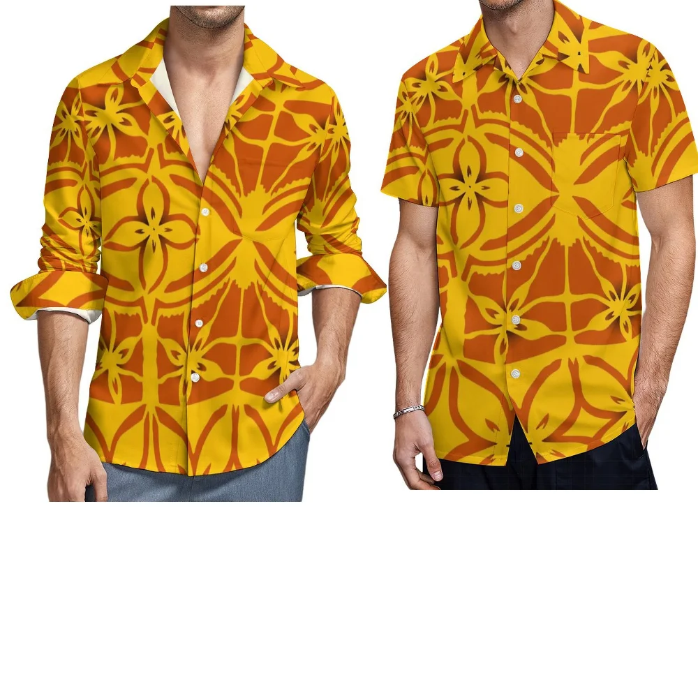 ฤดูร้อนที่หรูหราและประณีตชุดลําลองเสื้อคู่ชุด Custom-Made Polynesian Tribal จัดเลี้ยงชุดคู่