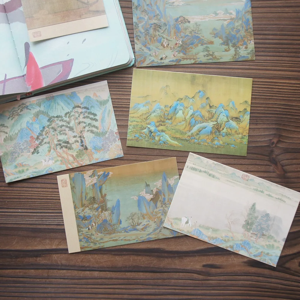 15pcs Famous Ancient Landscape Paintings In China Design As Post Card Gift Greeting Gift Card Party Invitation Scrapbooking Use