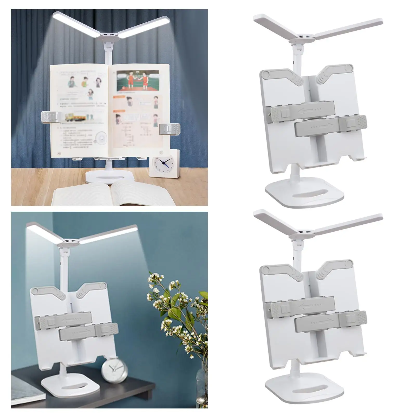 Подставка для планшета, растягивающаяся, с двойной планкой, легко использовать, с зажимом, регулируемая высота, книжные полки, подставка для учебника для офиса, дома и стола