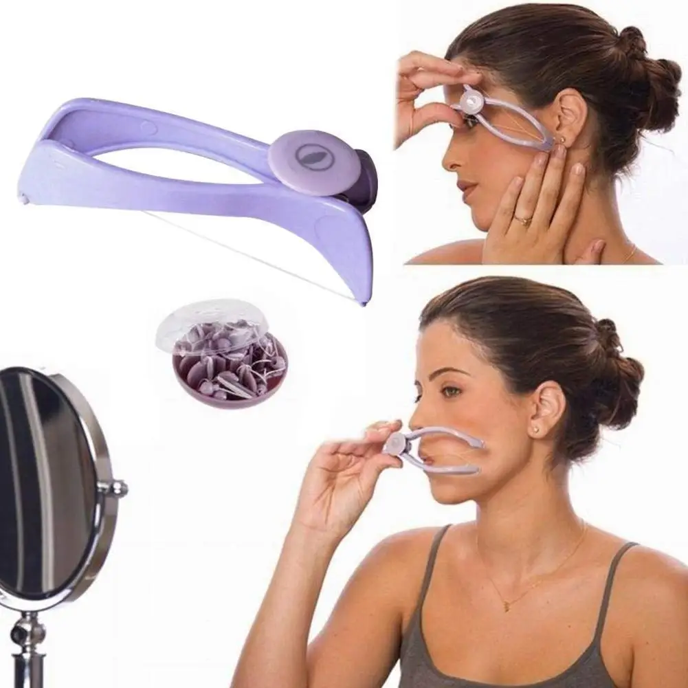 Manual Facial Hair Remover Purple Color DIY Threading Epilator Face Defeatherer Hair Removal Makeup Beauty Tool For Women U6F1