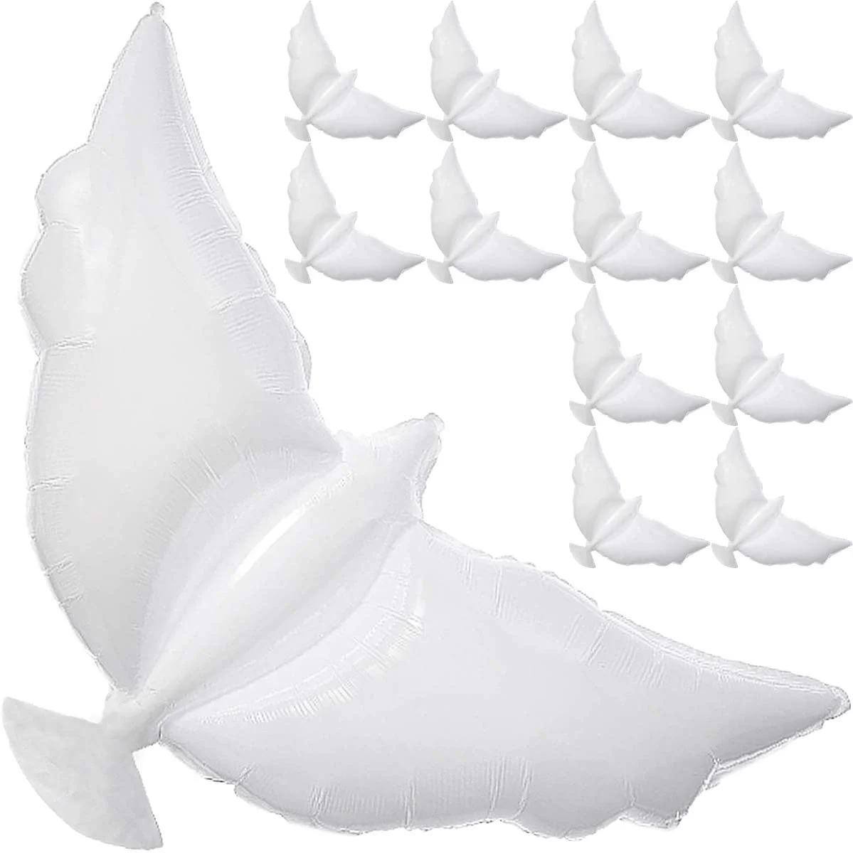 12-Pack Biodegradable Dove Balloons for Release in Sky - Huge White Memorial Balloons for Wedding Funeral Engagement Party