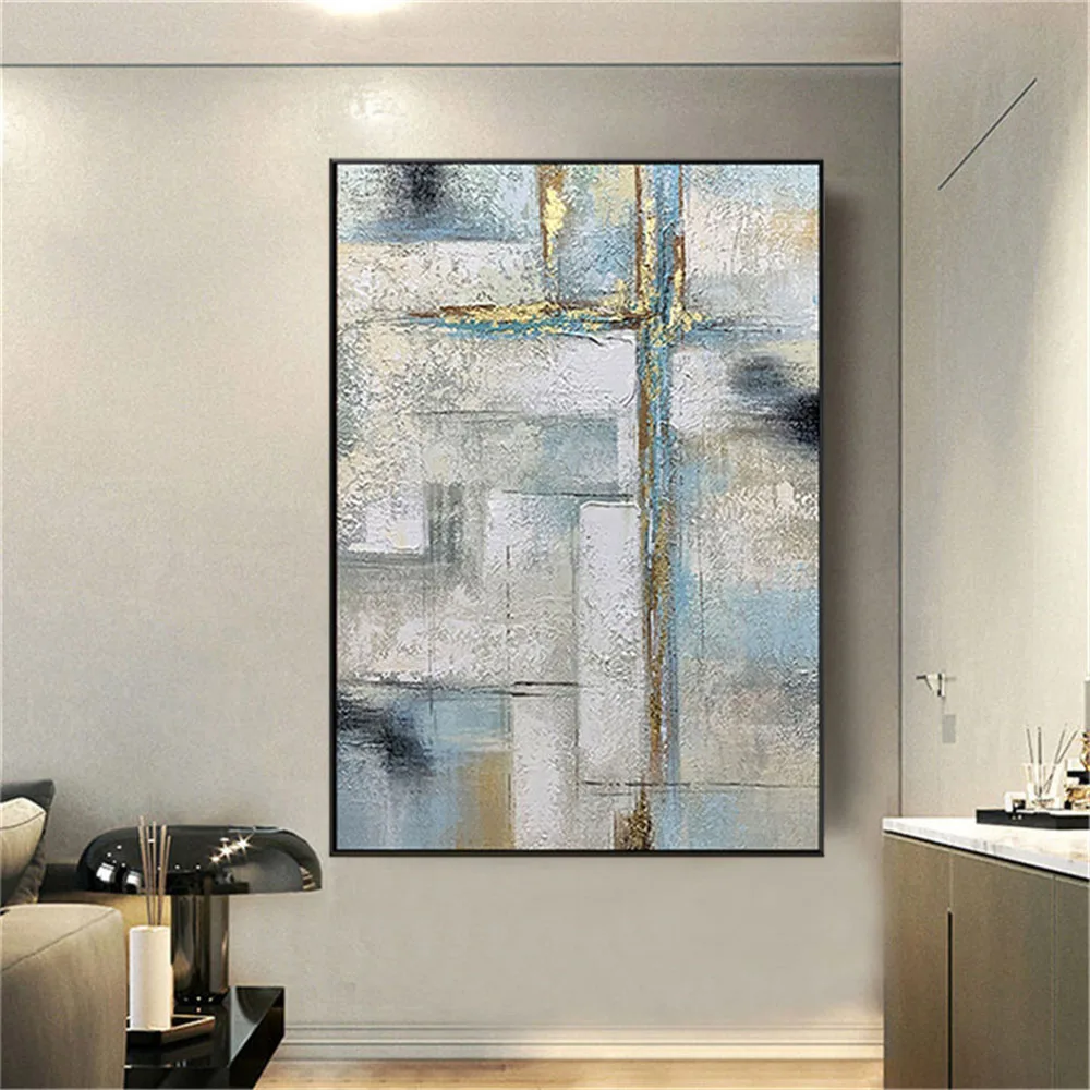 

Hot Selling Artwork Modern Light Color Handmade Abstract Oil Painting Large Wall Art Picture For Bedroom Home Decor Mural Crafts