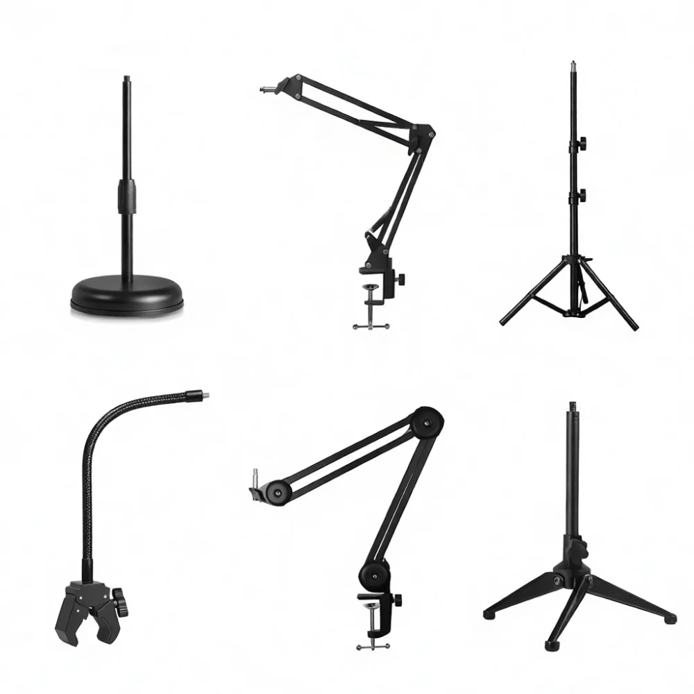Professional Desk Mic Stand Holder Adjustable Clip For Live Streaming Podcast Conference Recording Voice Equipment