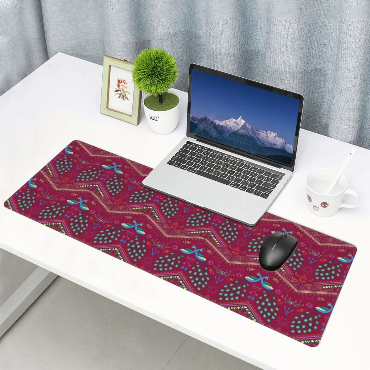 Large Mouse Pad Mollymauk Tealeaf Inspired Print Gamer PC Laptop Mats Keyboard Carpet Computer Gaming Office Desk Mat