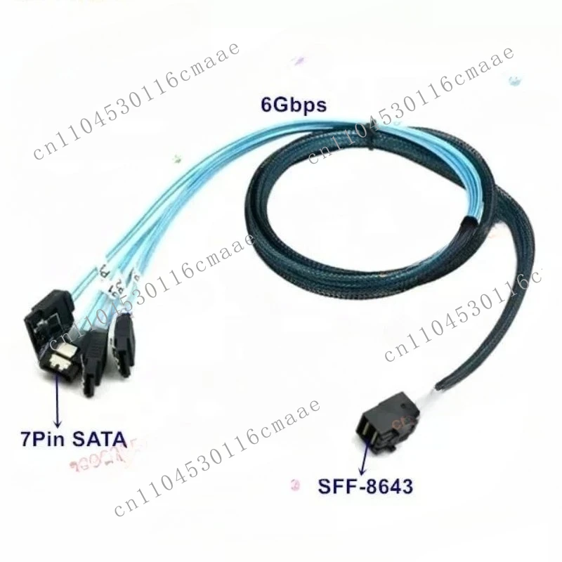 SFF-8643 To 4 SATA Cable, Mini HD To 4x SATA Forward Breakout Cable, Reverse SFF-8643 To SATA Cable for Backplane Card