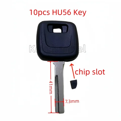 Keychannel 10 шт./лот, чехол для автомобильного ключа Tansponder, чехол для чипа HU56R, головка лезвия ключа для VOLVO 1997-2006, запасной ключ с чипом