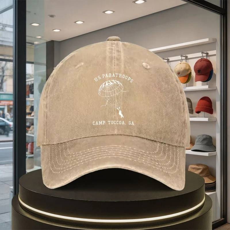 Retro US Paratrooper Baseball Cap with Parachute Wings Design - Lightweight Suitable for All Seasons, -Themed Gift for Birthdays