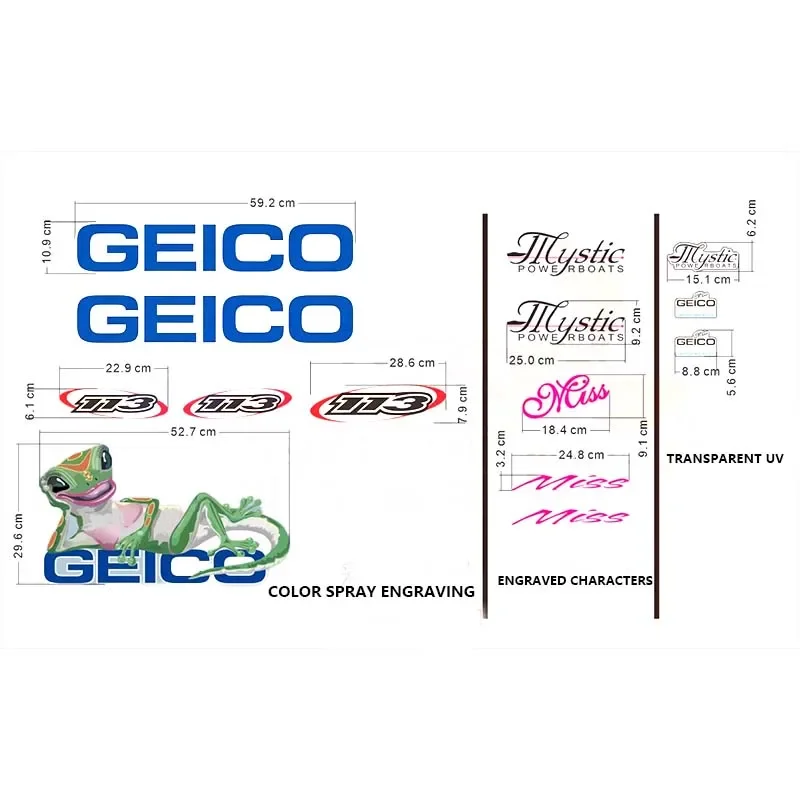 Ship Model Stickers Are Suitable for Various Sizes of Speedboat Ship Model Stickers GEICO Miss Double-engine Cat Boat Stickers