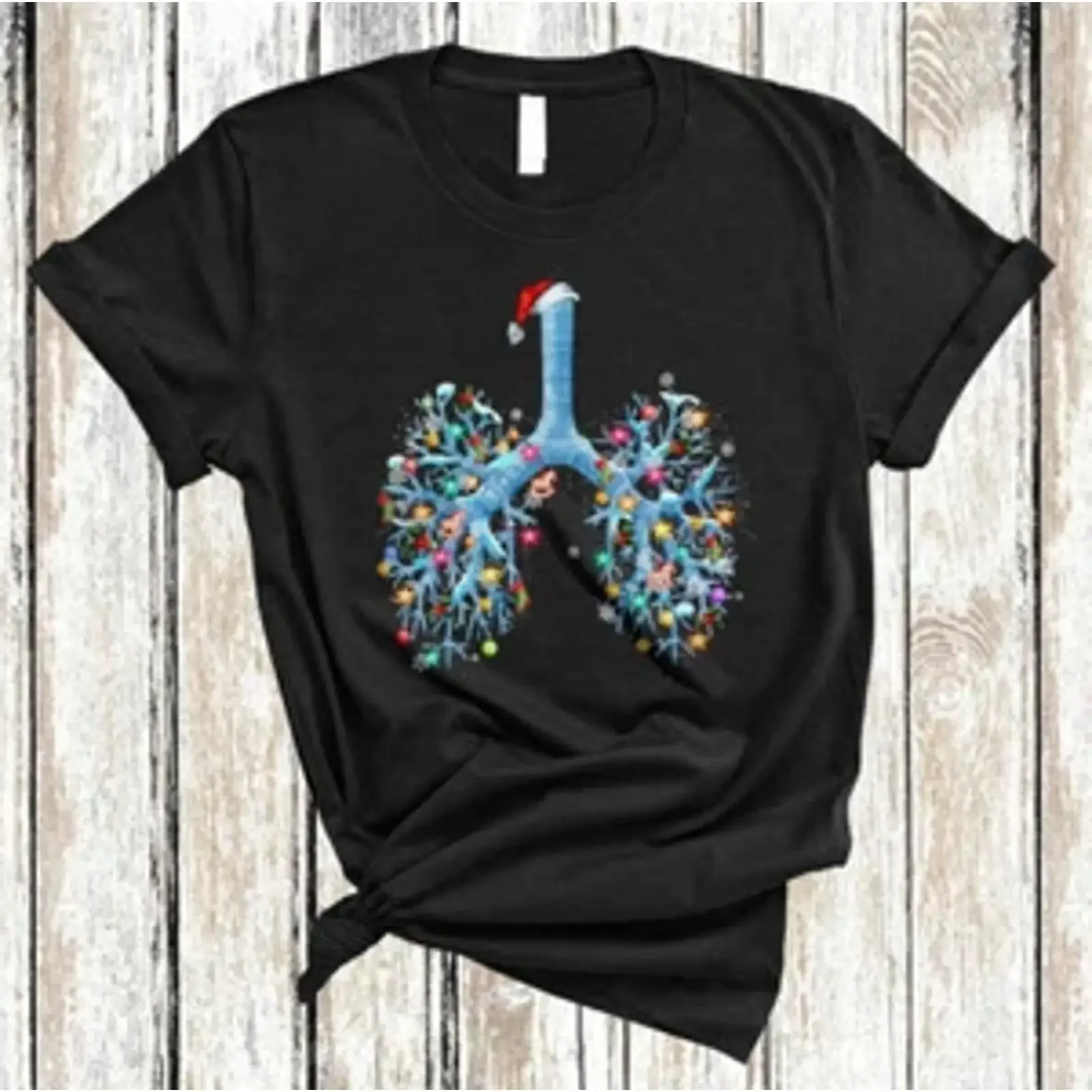 Lung Christmas Tree Funny Ornaments Cancer Awareness T Shirt Mug vintage Washed Top For Everyday Wear fashion designer clothes