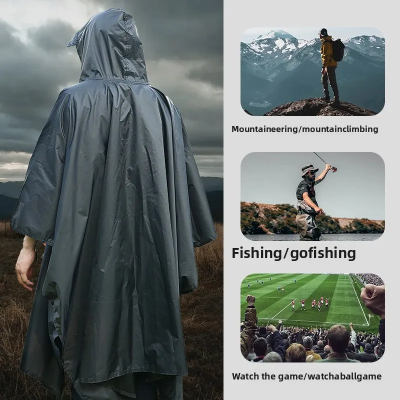 

Waterproof Rain Poncho Hooded Packable Emergency for Camping Hiking Motorcycle Multipurpose Military Style Poncho Summer