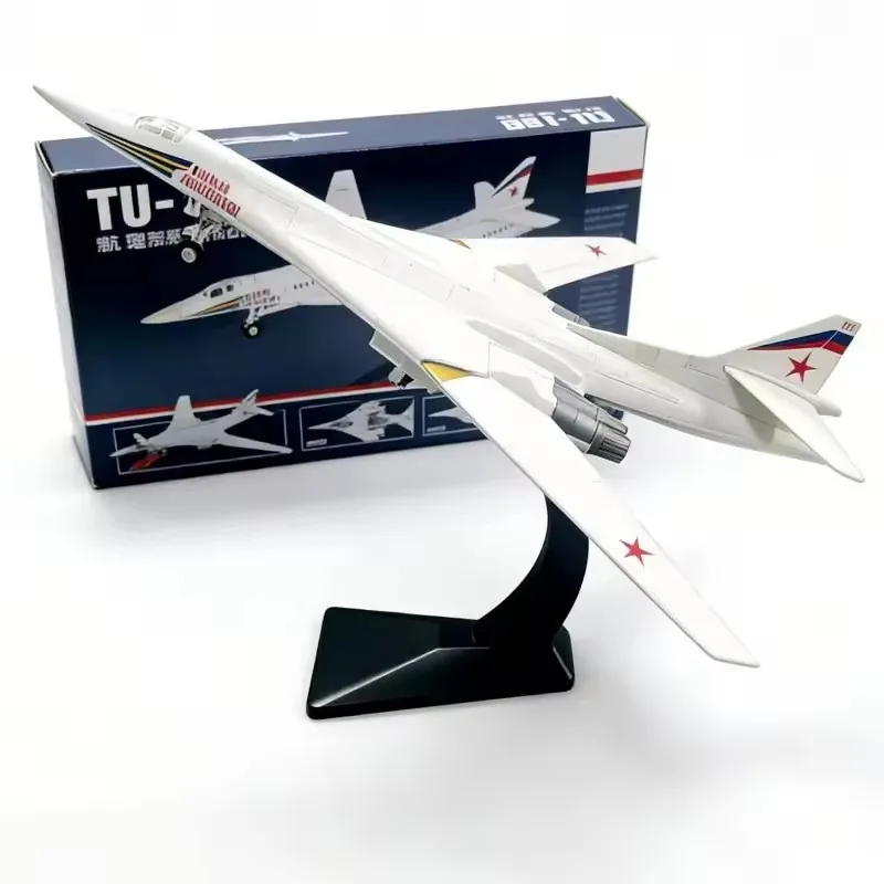 1/100 Russian TU-160/Y-20Diecast Alloy Aircraft collectible display Airplanes Sound and Light Model Home Decro