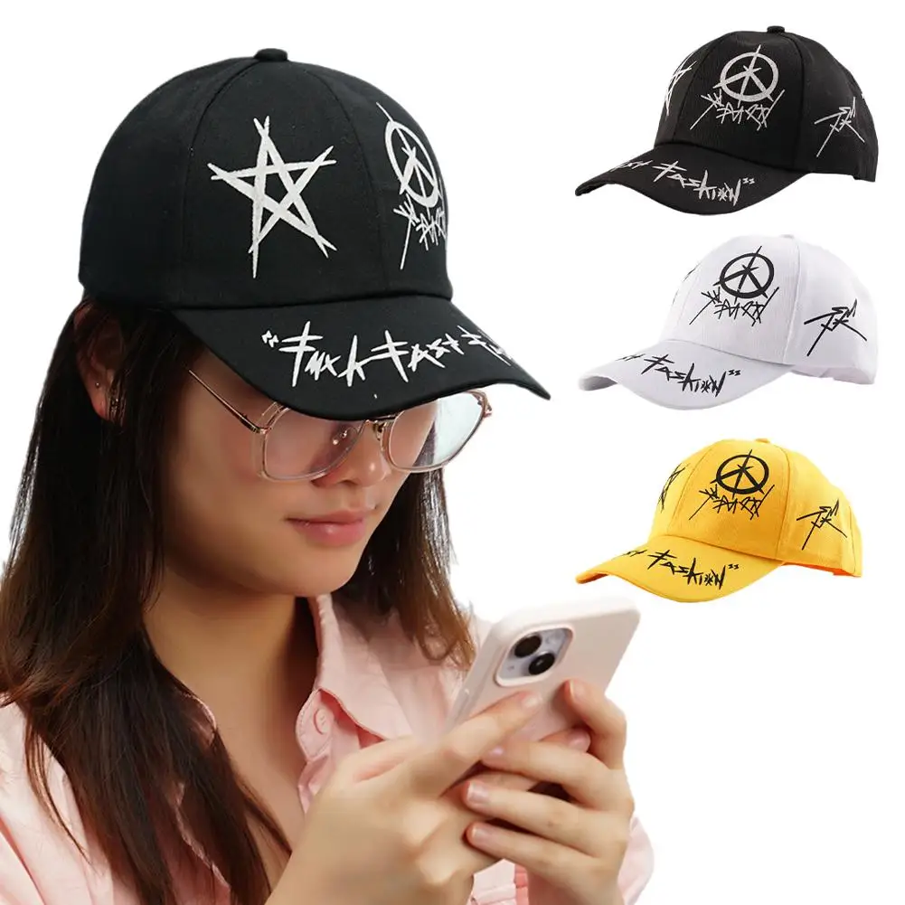 

Fashion Graffiti Baseball Cap Sunshade Hip Hop Students Cotton Spring Women Summer Hat Men Tongue Cap Leisure Adjustable Du N2H1