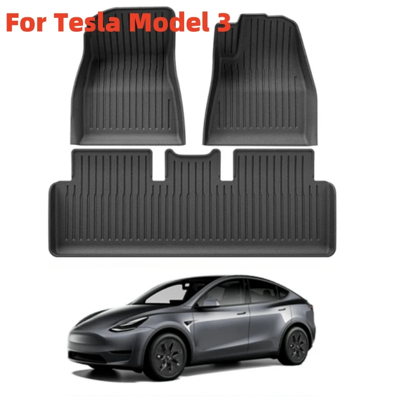 Floor Mats For Tesla Model3 Highland Left Right Driving All Weather Waterproof Wear-resistant Foot Trunk Cargo Liner Accessories