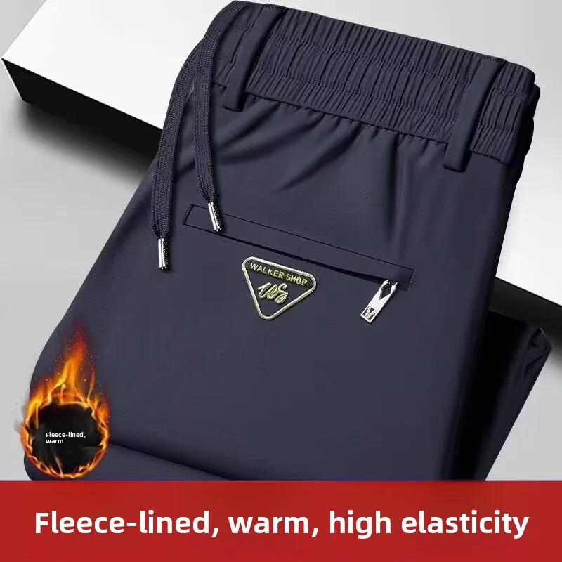 

Men's Fce Lined Thiened Casual Pants Autumn Winter Straight Leg Spor Loose Fit Trousers Versatile Long Pants