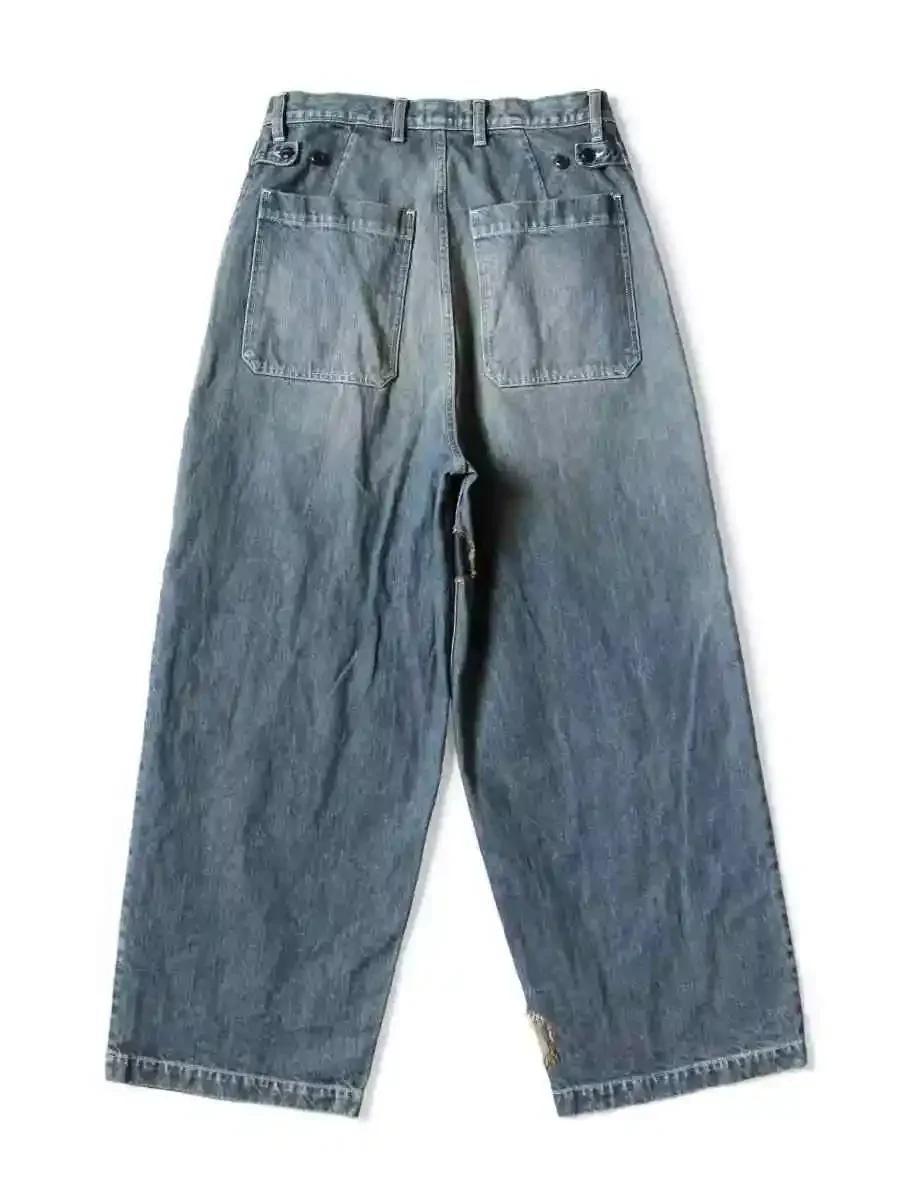 2026 New Japan Style Kapl Washed Distressed Patchwork Pants for Men and Women New Arrival Fashion Jeans