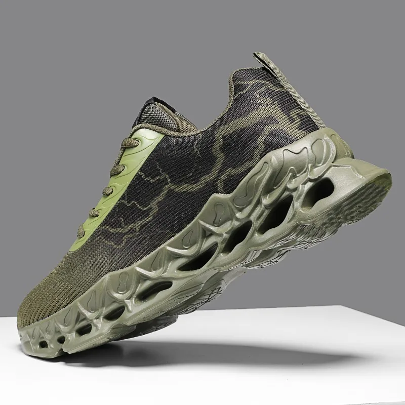 

YRZL/мужская прогулочная обувь, модные мужские кроссовки с дышащей сеткой, нескользящая легкая спортивная обувь, повседневные кроссовки