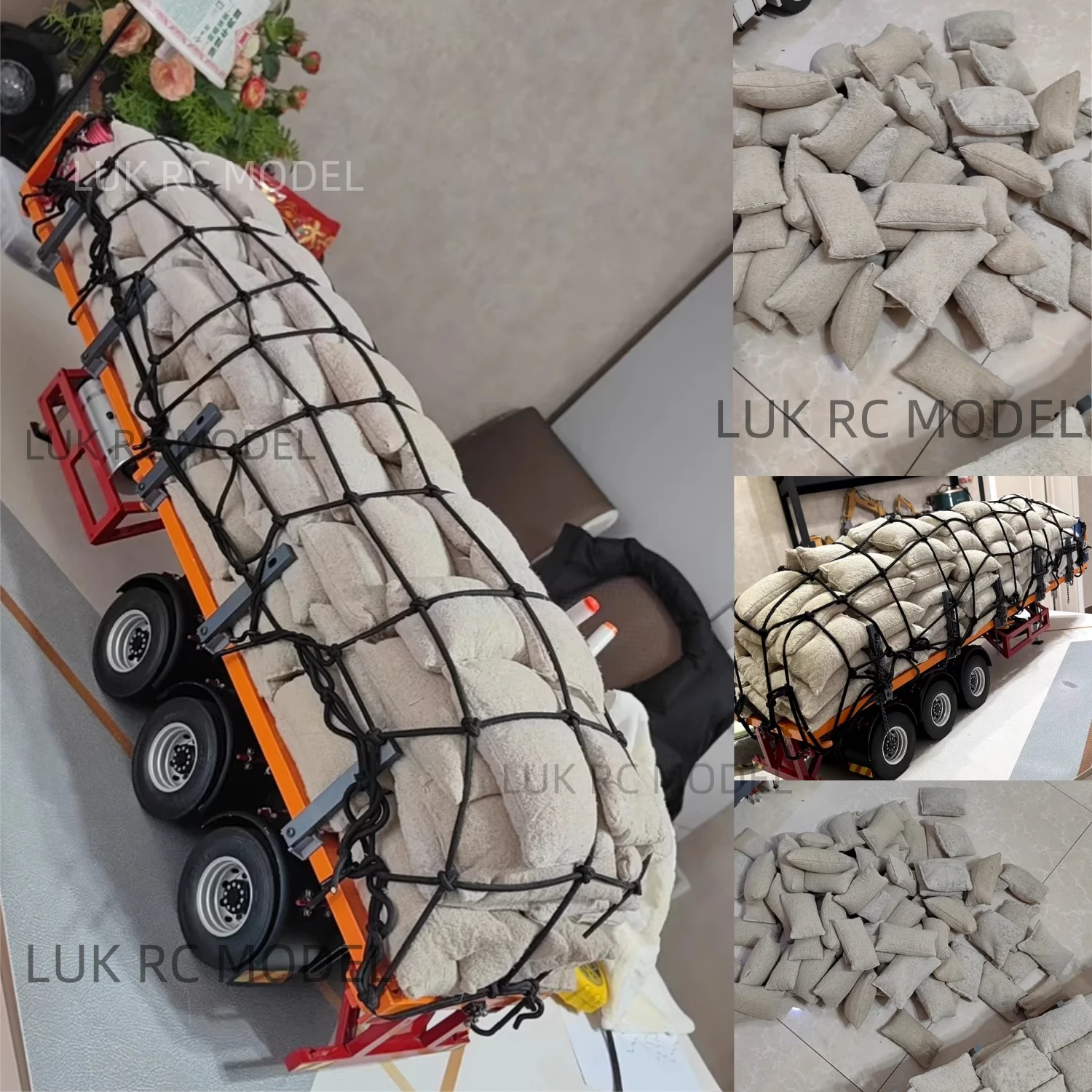 

Ten Mini Sandbags for 1/14 RC Trailer Model Hydraulic Tipper Truck Digger Loader DIY Part