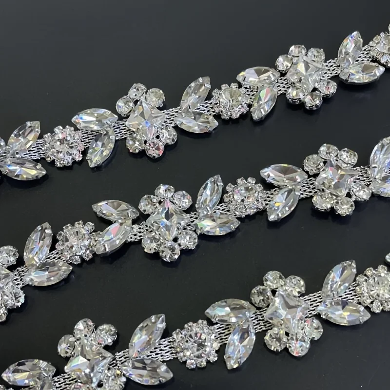 1 szt. Kryształowy łańcuszek z kryształkami szeroki musujący DIY wykończenia dekoracyjny diamentowy pasek na ramię modne dodatki do kapeluszy torby odzież