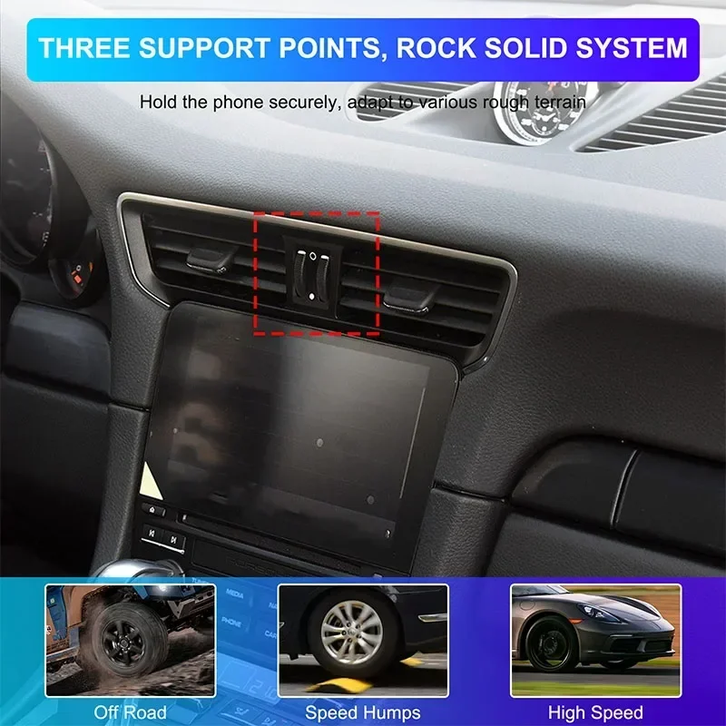 For Porsche 911 2012-2018 ABS Black Car Phone Holder GPS Navigation Mobile Bracket Interior Car Accessories