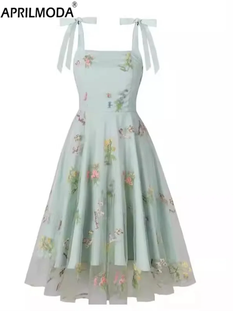 

Sleeveless Embroidery Flower Swing Casual Dress Elegant Spaghetti Straps 50s 60s Sexy Short Prom Dresses 2024