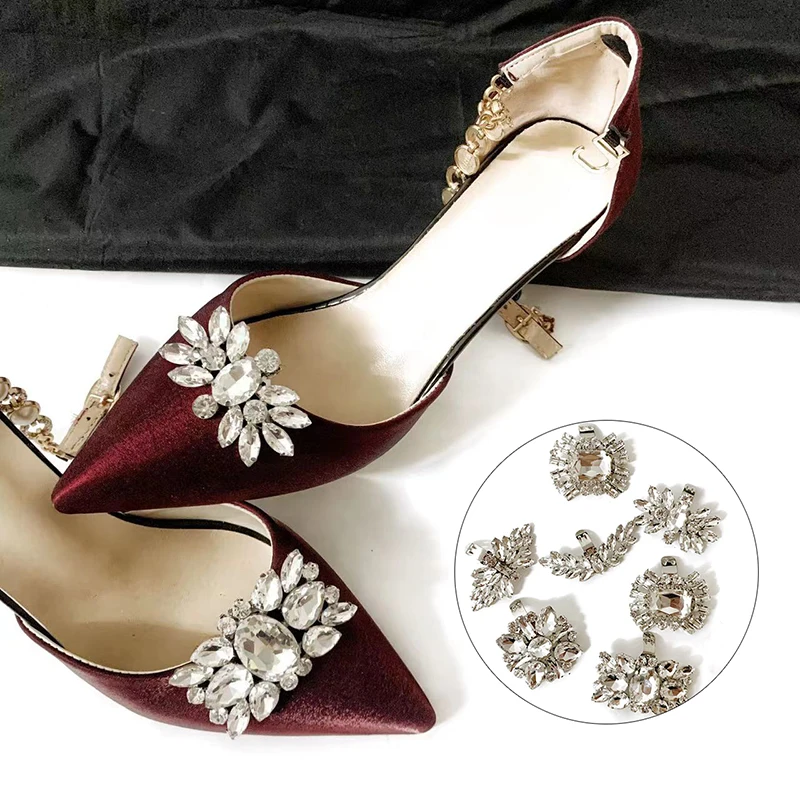 Removable Rhinestones Lady Shoe Clips Wedding Bride Shoes Decoration For Women Girls Fashion High Heel Jewelry Accessories