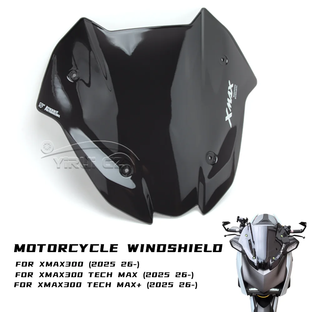 

Motorcycle Accessories New Front Windshield Deflector Windscreen Fairing Sport Screen For XMAX300 X-MAX300 Tech MAX/MAX+ 2025 26