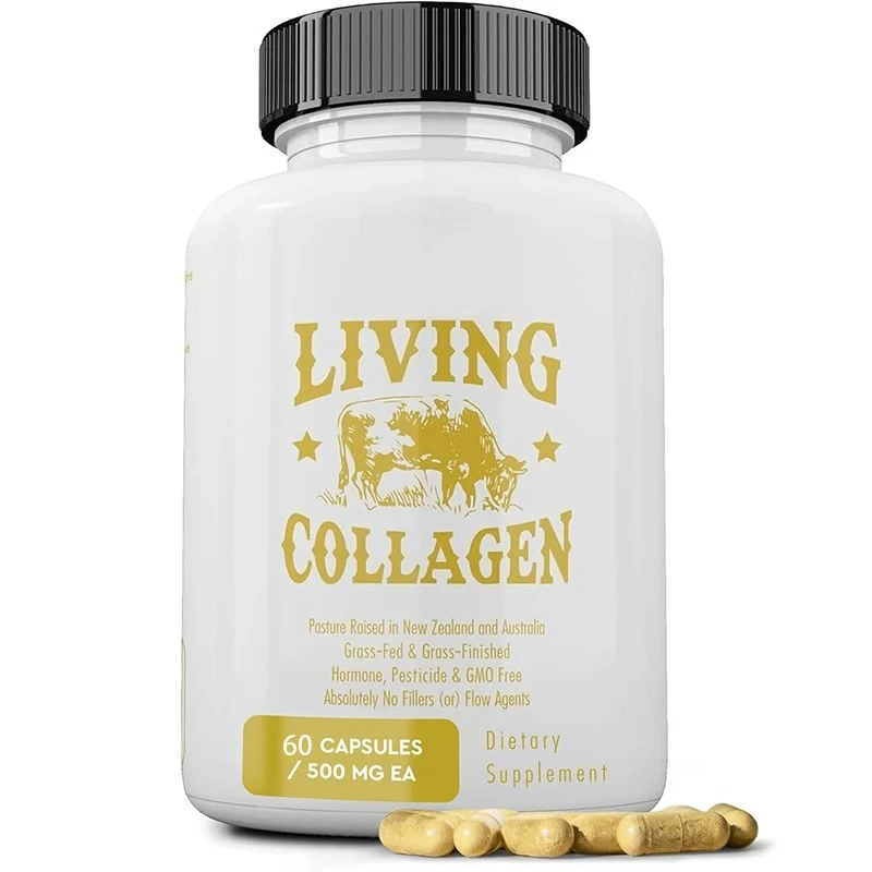Collagen nutritional powder supplement, 3000mg, promotes healthier skin, 60 capsules for hair, nails, and joints