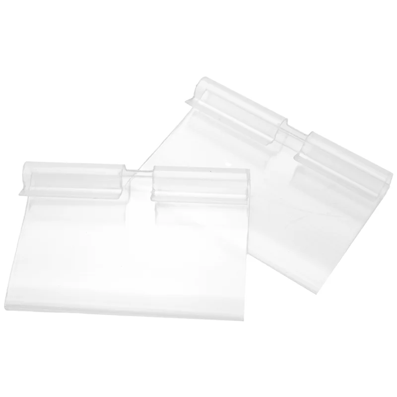 

AS94-300Pcs Clear Plastic Label Holder Price Tag, Shelf Label Clip Removable Label Holder For Storage Bins Basket Labels