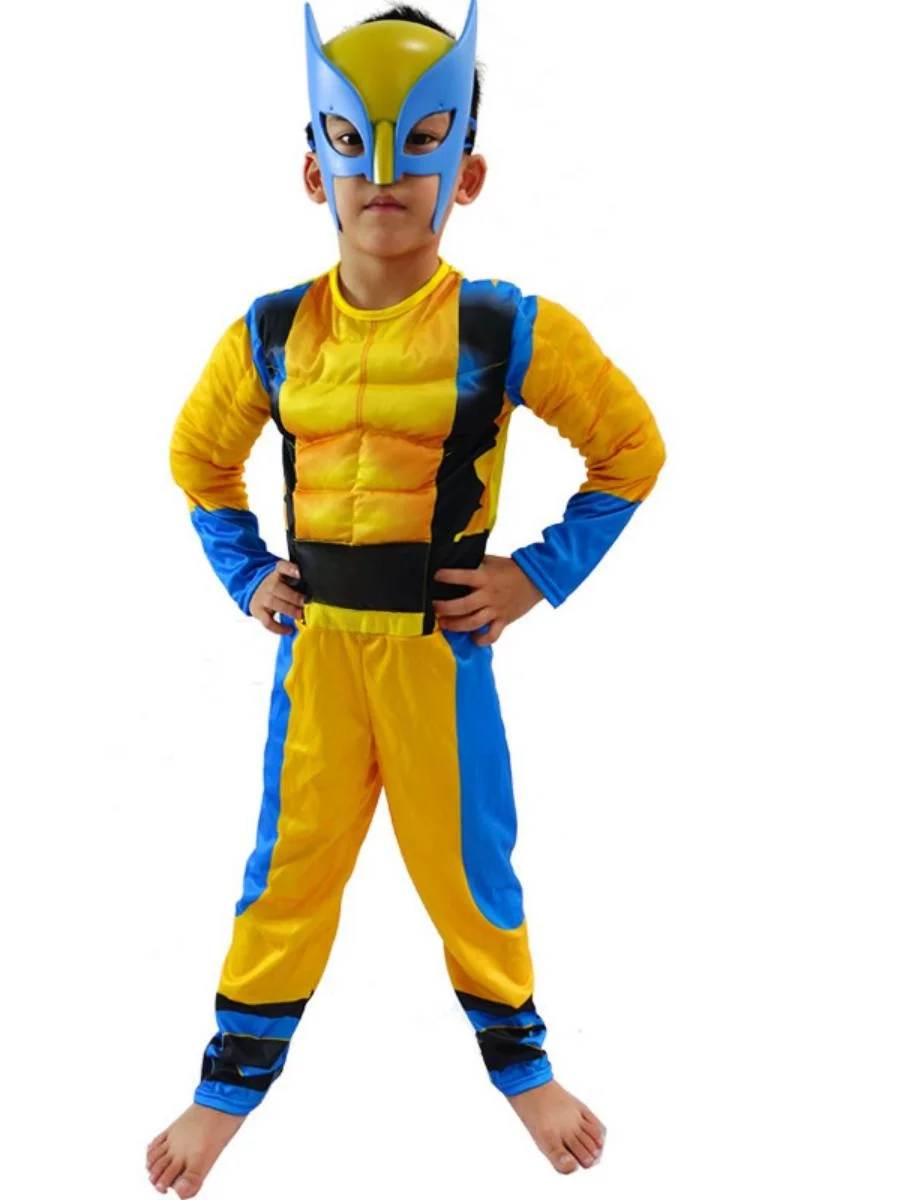 بدلة أداء جديدة للأطفال من ولفيرين مجموعة أزياء الهالوين بذلة ملابس العضلات للفتيات والنساء لربيع 2023 ليكرا