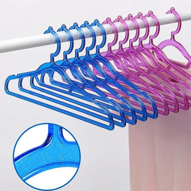 Crystal Plastic Clothes Hanger 45cm Non‑Slip Hangers with Notch for Wardrobe Storage Anti‑Deformation Clothing Rack for Shirts