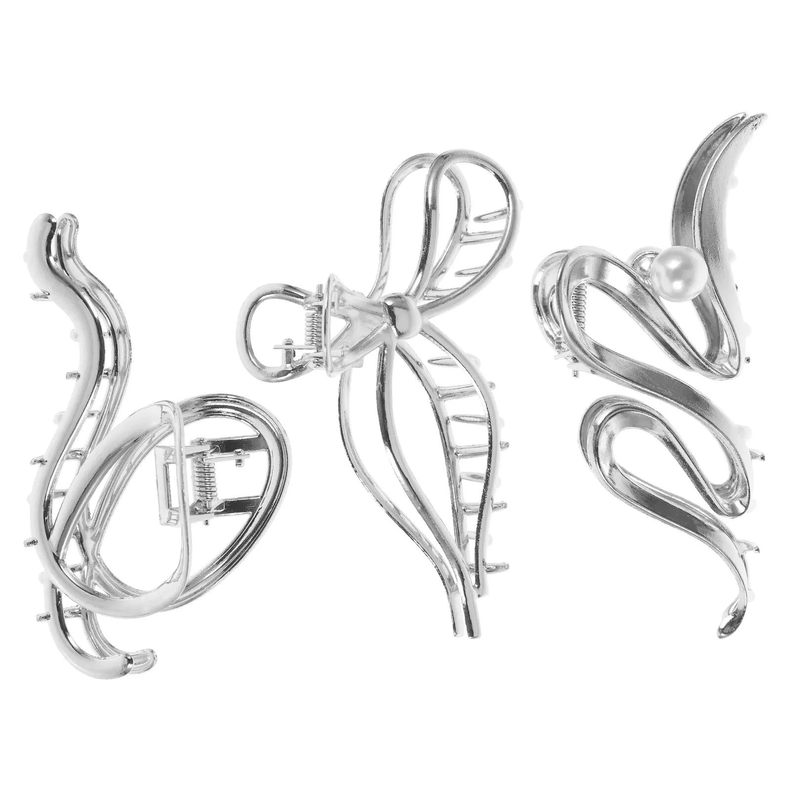

3pcs Hair Clips Claw Accessories for Women Girls Large Thick Hair Decorative Metal Pentagonal Claws