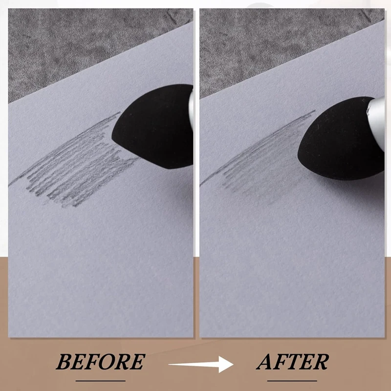 Artista Blending Esponja Pen Set, Esboço Reutilizável, Esfregando Escova, Lavável Desenho Ferramenta de Correção, 3 Tamanhos, 6 Pcs