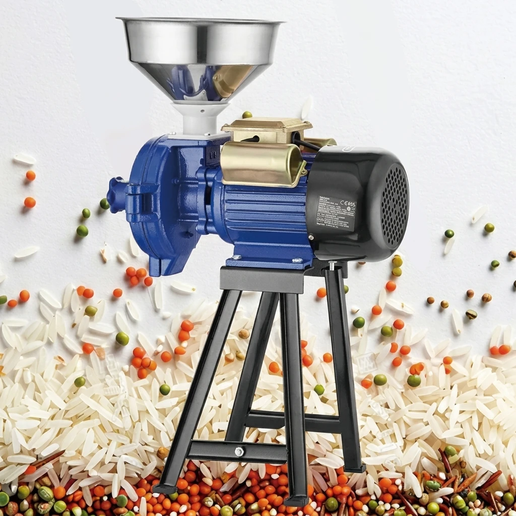 Small-Size Electric Motor Grain Grinder KR 3000W 220V Dry Wet Dual-Use Flour Mill with 50kg/h Capacity for Home Powder Making