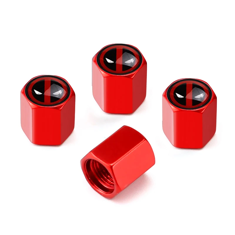 4pcs Anime Cartoon Marvel Deadpool Universal Car Wheel Tire Valve Stem Caps Air Covers for Volkswagen Maserati Mazda KIA Subaru - view 5