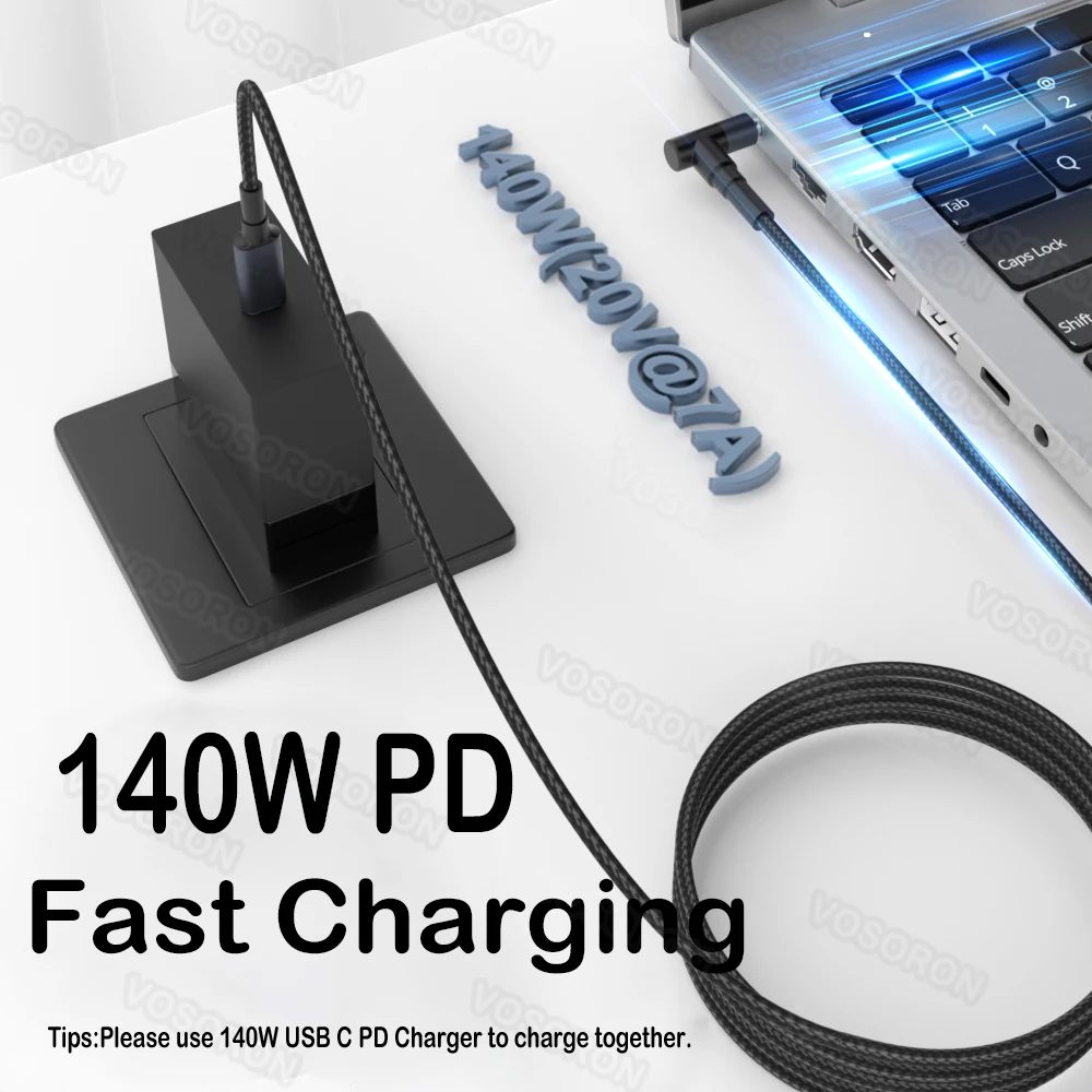 140W Type C PD to 5.5X2.5 7.4X5.0 4.5X3.0mm DC Power Adapter Converter USB C Fast Charge Laptop Charger Cable for Dell Hp Asus