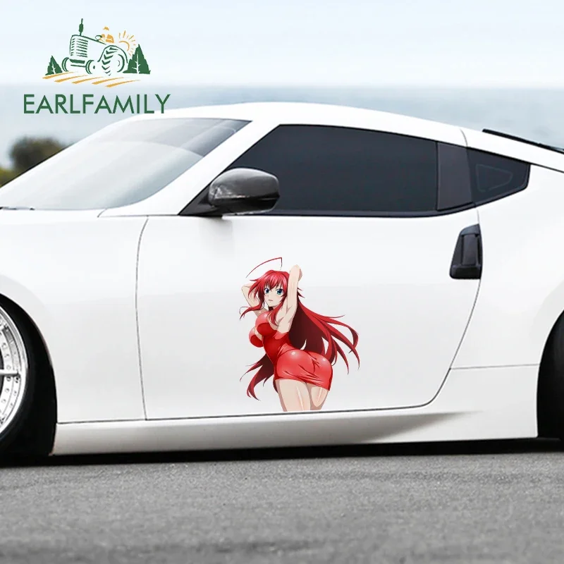 EARLFAMILY 43cm X 33.4cm Slap Ass Rias Gremory Anime Car Accessoires Stickers Caravan Waterproof Decal Sunscreen Windows Decor